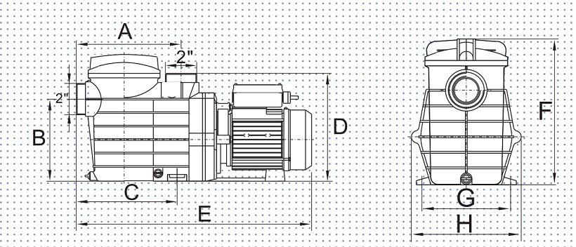 dimension of pool water pump